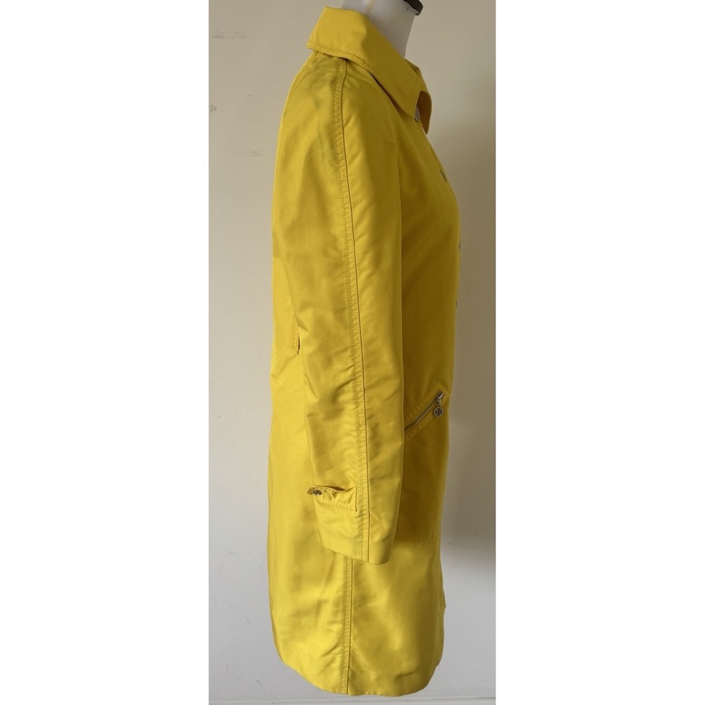 Tory Burch Trench/Raincoat Collared Button Up Women's Size 2 Yellow - Picture 4 of 13